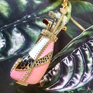 Pink and Gold Golf Bag Charm